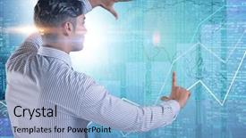  Presentation with diagram - Amazing PPT layouts having press line - businessman pressing virtual button backdrop and a  colored foreground