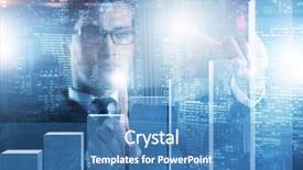  Presentation with diagram - PPT theme having press line - businessman pressing virtual button background and a  colored foreground