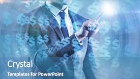  Presentation with virtual - Beautiful PPT layouts featuring press line - businessman pressing virtual button backdrop and a teal colored foreground