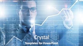  Presentation with virtual award ceremony - Slide deck with press line - businessman pressing virtual button background and a teal colored foreground