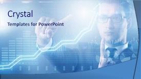  Presentation with virtual awards ceremony - Cool new presentation with press line - businessman pressing virtual button backdrop and a sky blue colored foreground