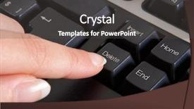  Presentation with ancient water well - Beautiful PPT theme featuring press line company - well manicured finger pressing backdrop and a dark gray colored foreground