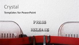  Presentation with press release - Slide deck with press-release-text-written background and a white colored foreground