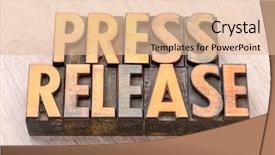  Presentation with press release - Amazing slide set having press release word abstract backdrop and a lemonade colored foreground