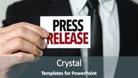  Presentation with press release - Amazing PPT theme having press release backdrop and a ocean colored foreground