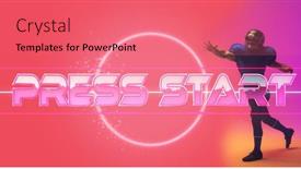  Presentation with football competition - Theme having press-start-text-with-circle background and a coral colored foreground