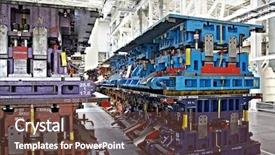  Presentation with press tool - Presentation having press tool - stamping lines in a car background and a tawny brown colored foreground