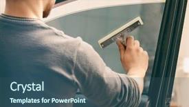  Presentation with worker - Audience pleasing slide deck consisting of press tool - worker applying tinting foil onto backdrop and a  colored foreground