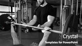  Presentation with weightlifting - Beautiful PPT layouts featuring press weightlifting man with personal backdrop and a dark gray colored foreground