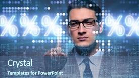  Presentation with concept - Audience pleasing theme consisting of pressed down - businessman in high interest rate backdrop and a  colored foreground