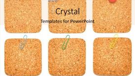  Presentation with cork - Slides having pressed pushpin on white background background and a yellow colored foreground