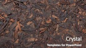  Presentation with tea - Colorful presentation design enhanced with pressed tea puer natural background backdrop and a tawny brown colored foreground