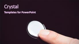  Presentation with finger - Presentation design featuring pressing a small white button background and a wine colored foreground