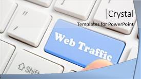  Presentation with blue marble video - Slide set having pressing blue web traffic key background and a white colored foreground