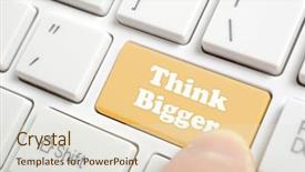  Presentation with think about it - PPT layouts featuring pressing brown think bigger key background and a sky blue colored foreground