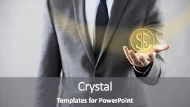  Presentation with dollar sign - Audience pleasing PPT theme consisting of pressing dollar sign in finance backdrop and a gray colored foreground