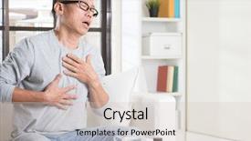  Presentation with heartburn - Audience pleasing PPT layouts consisting of pressing on chest with pain backdrop and a soft green colored foreground