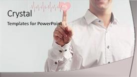  Presentation with virtual award ceremony - Colorful presentation theme enhanced with pressing virtual button with heart backdrop and a light gray colored foreground