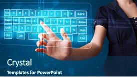  Presentation with virtual keyboard - Slide set featuring pressing virtual type of keyboard background and a ocean colored foreground