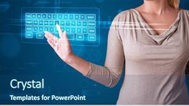 Presentation with virtual keyboard - Presentation theme having pressing virtual type of keyboard background and a ocean colored foreground