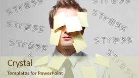  Presentation with yellow - Slides enhanced with pressure - man covered in yellow notes background and a soft green colored foreground