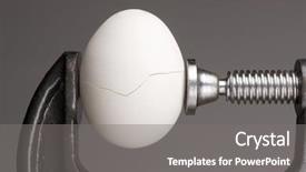  Presentation with cracking - Colorful PPT layouts enhanced with pressure an egg cracking backdrop and a gray colored foreground
