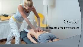  Presentation with physical therapy - PPT layouts with pressure-massage-on-the-back background and a light gray colored foreground