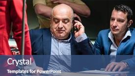  Presentation with interrogation - Colorful slide deck enhanced with pressure of a difficult interrogation backdrop and a ocean colored foreground