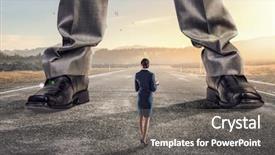  Presentation with media - Colorful presentation theme enhanced with pressure of authority mixed media backdrop and a gray colored foreground