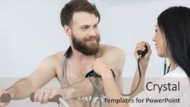  Presentation with blood pressure - Amazing presentation theme having pressure of patient with electrode backdrop and a coral colored foreground