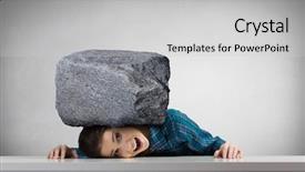  Presentation with media - Colorful presentation design enhanced with pressure of problems mixed media backdrop and a light gray colored foreground