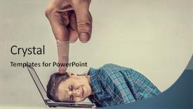  Presentation with work - Beautiful presentation design featuring pressure of work mixed media backdrop and a soft green colored foreground