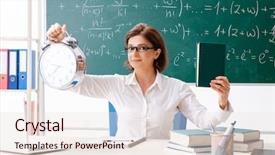  Presentation with math teacher - Amazing PPT layouts having pressure physics - female math teacher in front backdrop and a sky blue colored foreground