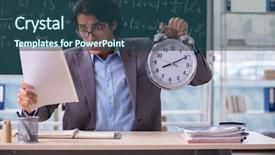  Presentation with math teacher - Presentation design consisting of pressure physics - young handsome math teacher background and a ocean colored foreground