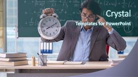  Presentation with math teacher - PPT layouts having young handsome math teacher in classroom background and a light blue colored foreground