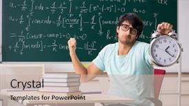  Presentation with student - Cool new PPT layouts with pressure physics - young male student mathematician backdrop and a soft green colored foreground