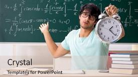  Presentation with physics - Presentation theme consisting of pressure physics - young male student mathematician background and a soft green colored foreground