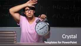  Presentation with sad lonely student sitting - PPT theme consisting of pressure physics - young male student sitting background and a  colored foreground