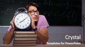  Presentation with classroom - Slide set featuring pressure physics - young male student sitting background and a tawny brown colored foreground