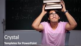  Presentation with classroom - Cool new PPT layouts with pressure physics - young male student sitting backdrop and a  colored foreground