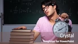  Presentation with classroom - Beautiful slides featuring pressure physics - young male student sitting backdrop and a  colored foreground