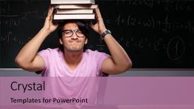  Presentation with classroom - PPT layouts consisting of pressure physics - young male student sitting background and a  colored foreground