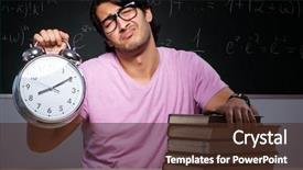  Presentation with classroom - Cool new slides with pressure physics - young male student sitting backdrop and a  colored foreground