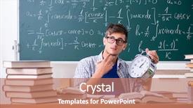  Presentation with math - PPT theme featuring pressure physics - young male student studying math background and a  colored foreground