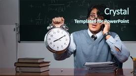  Presentation with math teacher - Colorful presentation design enhanced with pressure physics - young math teacher in front backdrop and a  colored foreground