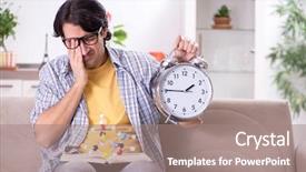  Presentation with exam - Slide deck featuring pressure physics - young student physicist preparing background and a coral colored foreground