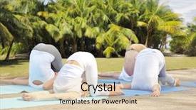  Presentation with sport and health - Beautiful slides featuring pressure pose over natural exotic backdrop and a lemonade colored foreground