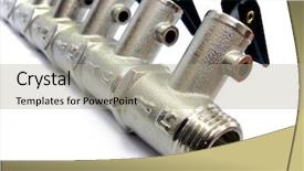  Presentation with pressure control valves or shutdown - Colorful theme enhanced with pressure valves element of design backdrop and a  colored foreground