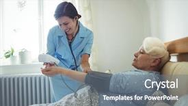  Presentation with blood pressure - PPT theme with pressures life - nurse checking blood pressure background and a gray colored foreground