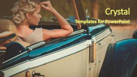  Presentation with classic - Presentation featuring prestige - beautiful lady passenger background and a tawny brown colored foreground